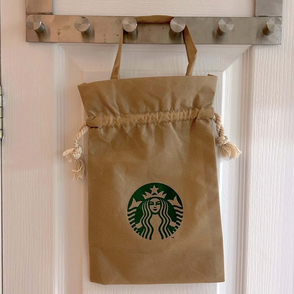 Starbucks Drawstring Gift/Storage Bag with handle.